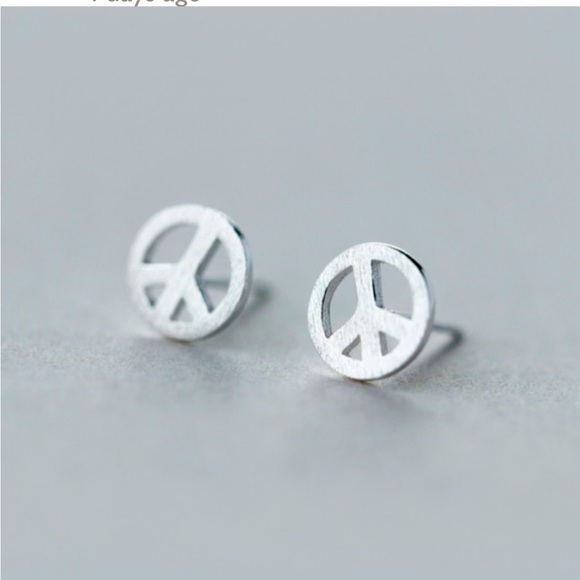 Peace Earrings ☮️ Sterling Silver - Picture 1 of 3